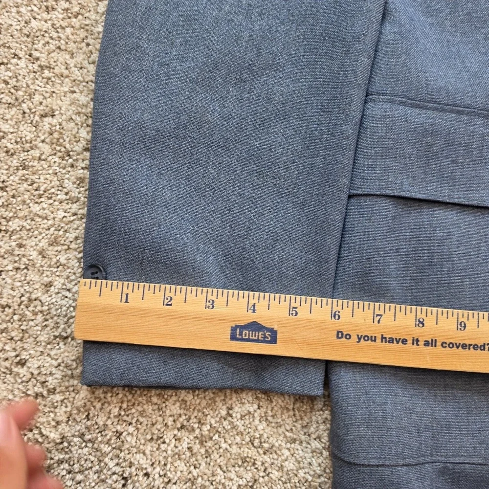 VINTAGE Levis Action Suit Blazer Jacket Mens 44 Grey Blue Two Button Business